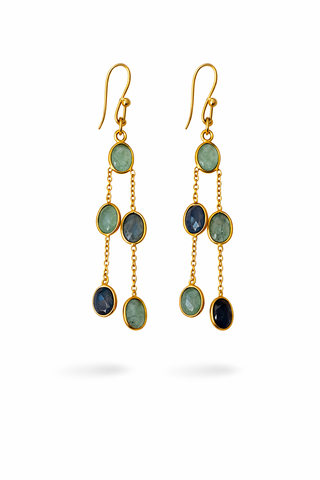 Labradorite Multi-Drop Chain Earrings