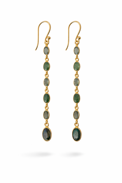 Labradorite cascade drop earrings