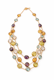 Multi stone triple necklace
