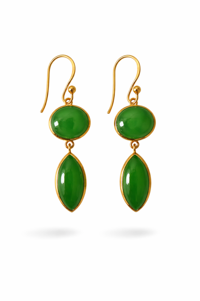 Double drop earring green phrenite