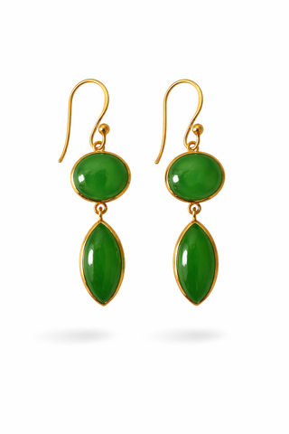 Double drop earring green phrenite