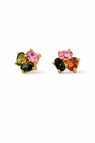 Tourmaline trio stud